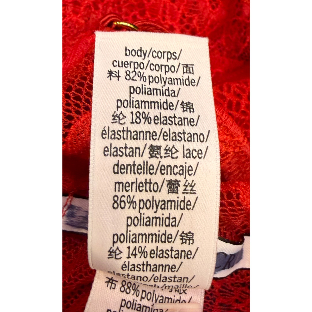NEW VICTORIA'S SECRET RED MIXED SHEER & LACE MINI SLIP DRESS GARTERS SIZE SMALL - Picture 9 of 13